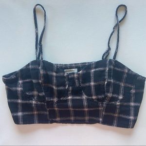 American Eagle Plaid Cropped Bustier Cami Top- Size L